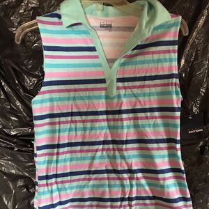 Basic Editions Stripped Sleeveless Top sz. S NWT